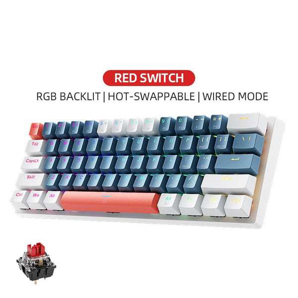 Gaming Keyboard RGB Backlit Ultra-Compact Mini Mechanical Keyboard Waterproof Small Compact 61 Keys Keyboard for PC/Mac Gamer