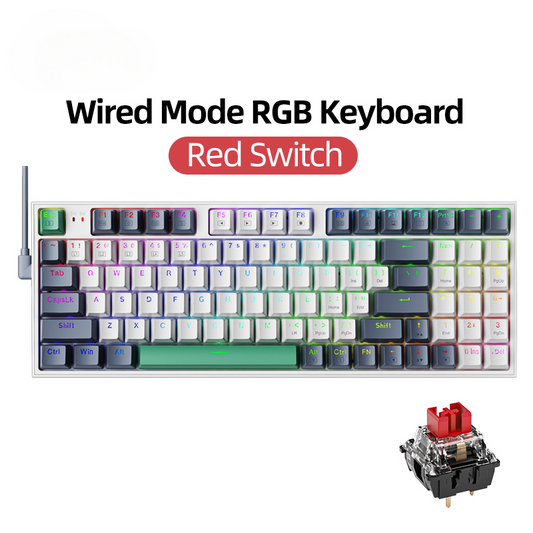 Mechanical Gaming Keyboard Wired Hot Swappable 94 Keys RGB Light Mac Windows