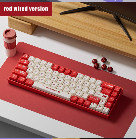 Mini Mechanical Gaming Keyboard Hot-Swappable Wired Gaming Keyboard 6-Color Backlit 84 Keys For PC Gamers Laptop